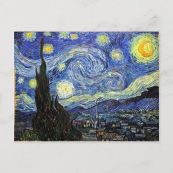 Starry Night By Vincent Van Gogh 1889 Postcard by EndlessVintage at Zazzle