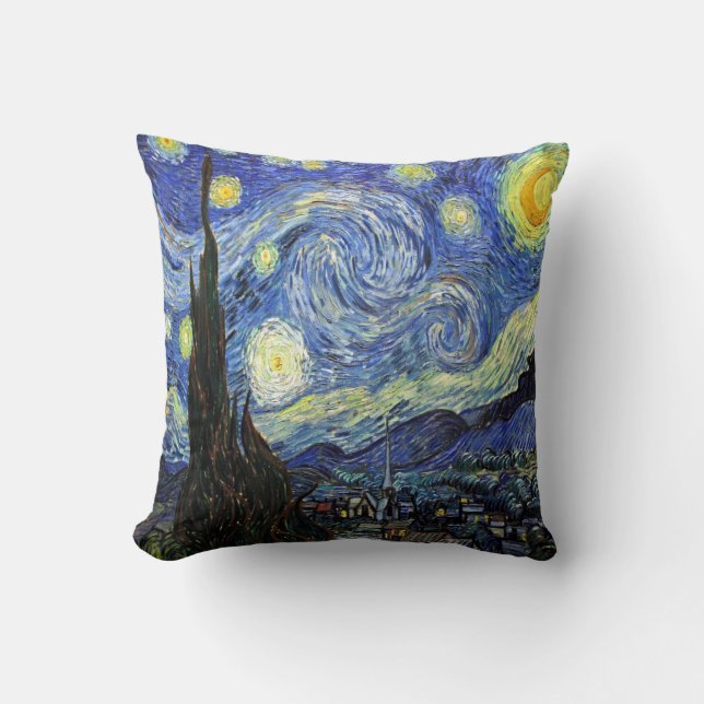 Starry Night By Vincent Van Gogh 1889 Throw Pillow (Front)