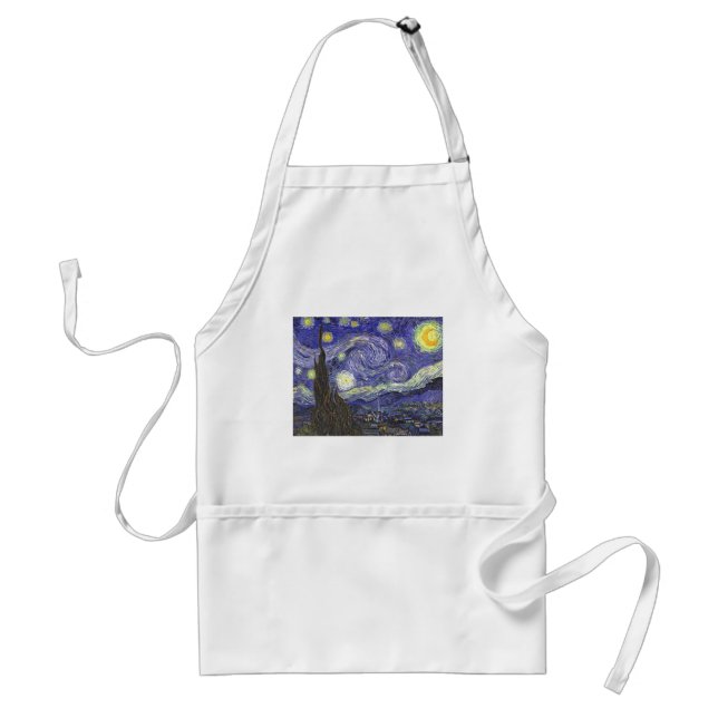 Starry Night by Vincent van Gogh Adult Apron (Front)
