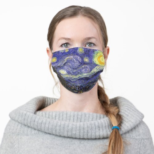 Starry Night by Vincent van Gogh Adult Cloth Face Mask