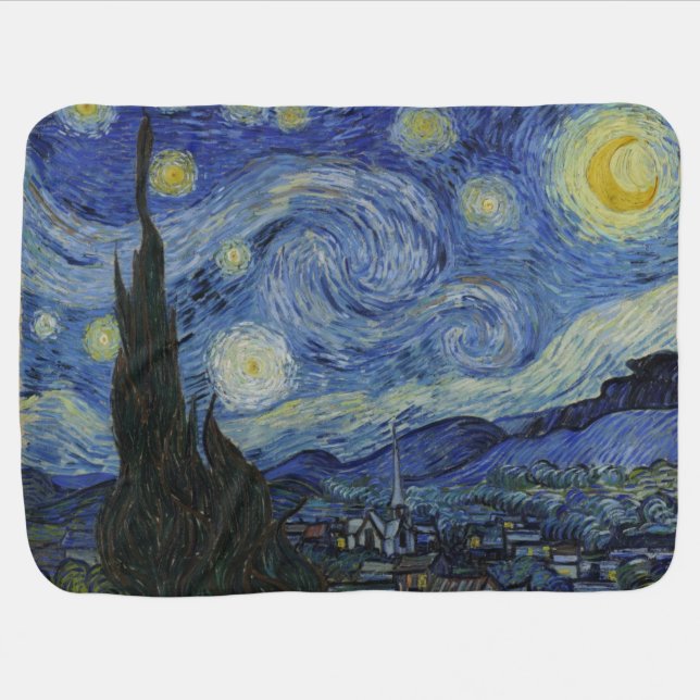 Starry Night by Vincent Van Gogh Baby Blanket (Horizontal)