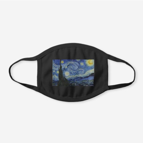 Starry Night by Vincent Van Gogh Black Cotton Face Mask