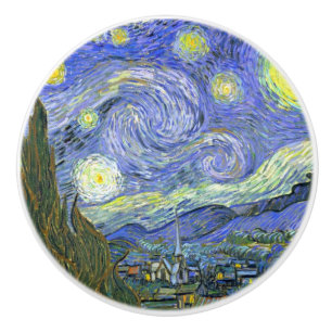Starry Night by Vincent Van Gogh Ceramic Knob