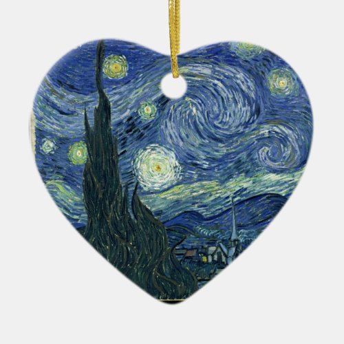 Starry night by Vincent Van Gogh Ceramic Ornament