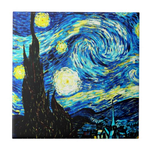 Starry Night by Vincent van Gogh Ceramic Tile