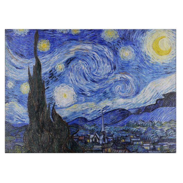 Starry Night by Vincent Van Gogh Cutting Board (Front)