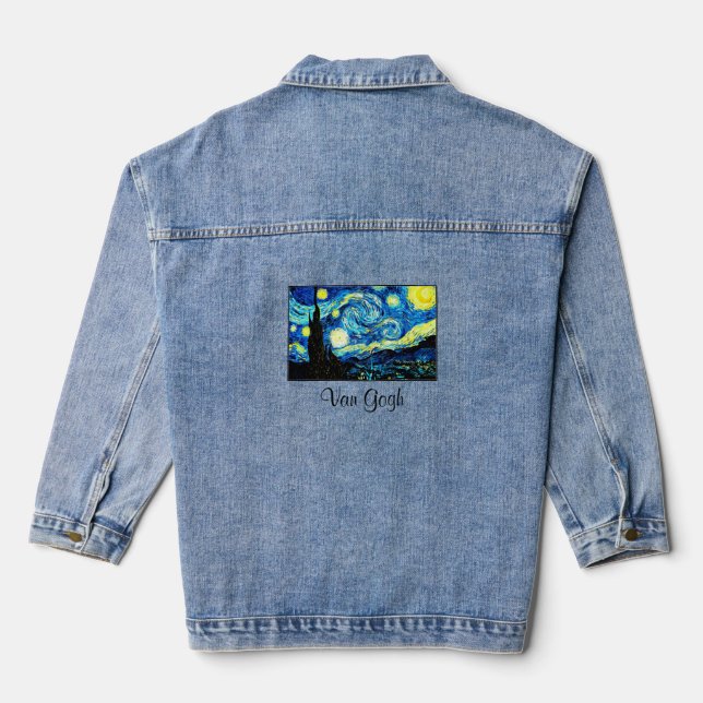 Starry Night by Vincent van Gogh Denim Jacket (Back)