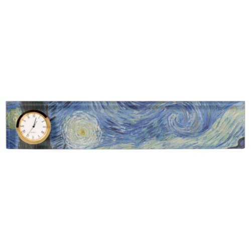 Starry Night by Vincent Van Gogh Desk Name Plate
