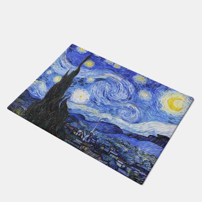 Starry Night by Vincent Van Gogh Doormat (Angled)