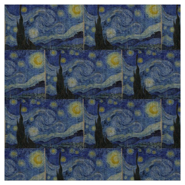 Starry Night by Vincent Van Gogh Fabric (Swatch)
