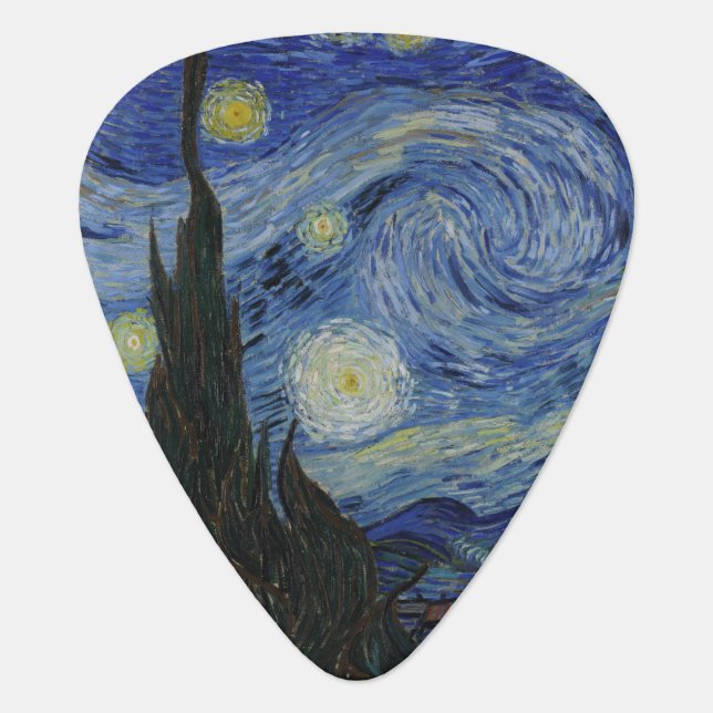 Starry Night by Vincent Van Gogh Guitar Pick (Front)