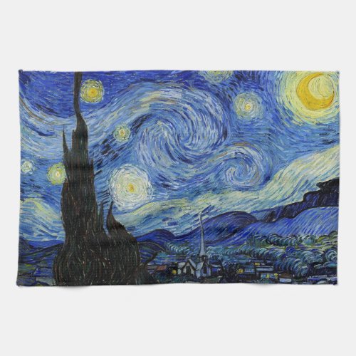 Starry Night by Vincent Van Gogh Hand Towel