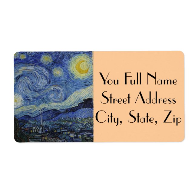 Starry Night by Vincent van Gogh Label (Front)