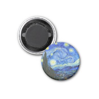 Starry Night By Vincent Van Gogh Magnet by RomanticArchive at Zazzle