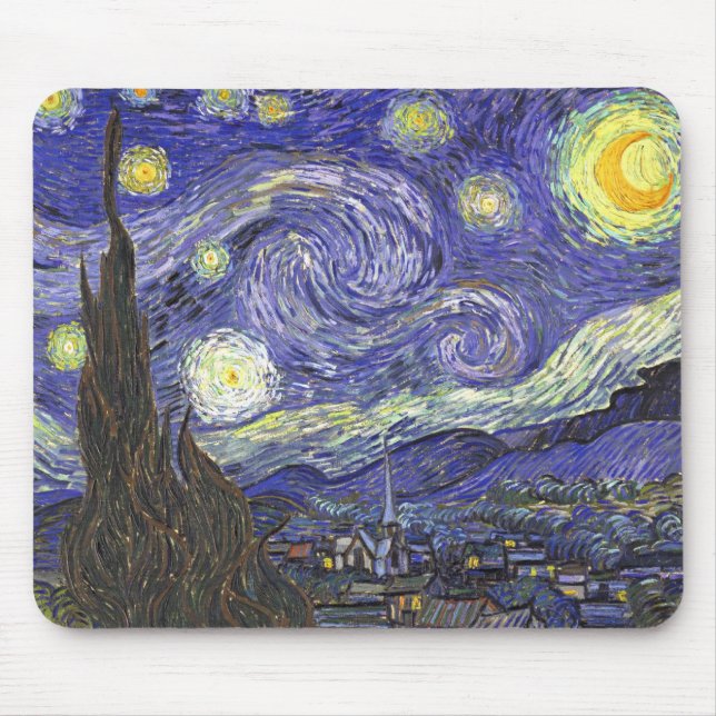 Starry Night by Vincent van Gogh Mouse Pad (Front)
