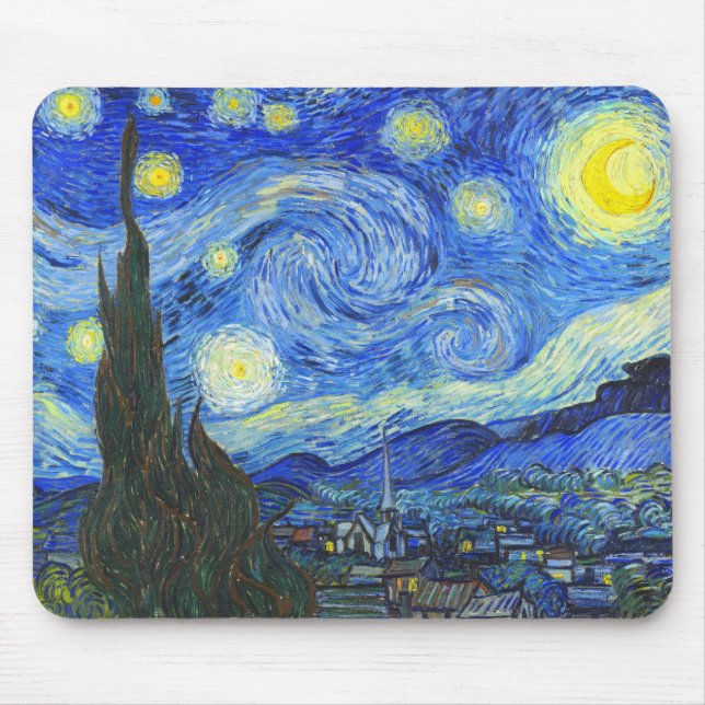 Starry Night by Vincent van Gogh Mouse Pad (Front)