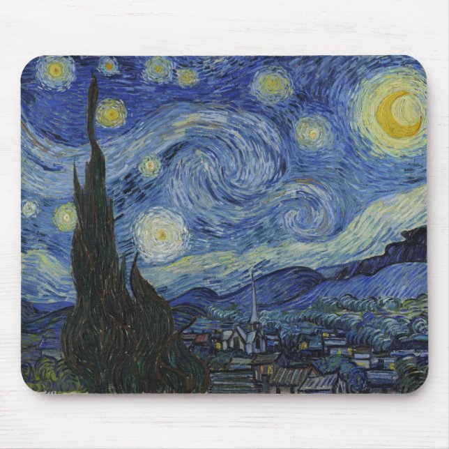 Starry Night by Vincent van Gogh Mouse Pad (Front)