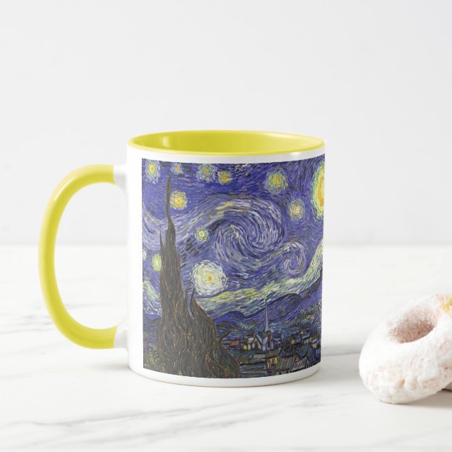 Starry Night by Vincent van Gogh Mug (With Donut)