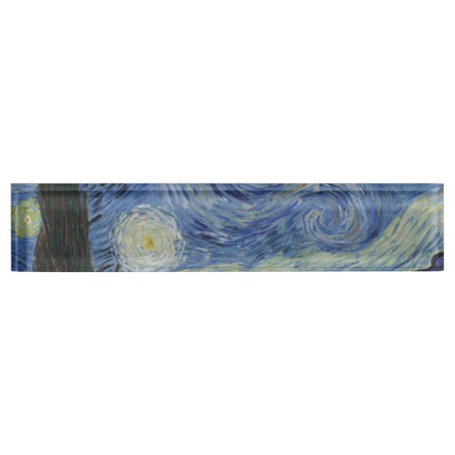 Starry Night by Vincent Van Gogh Name Plate (Front)