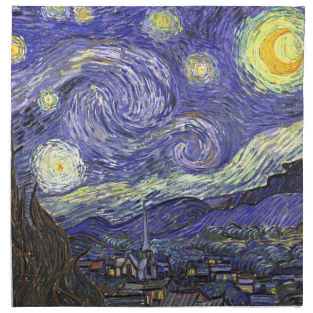 Starry Night by Vincent van Gogh Napkin (Front)