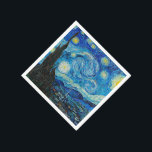 Starry Night by Vincent van Gogh Napkins<br><div class="desc">Starry Night,  famous painting by Vincent van Gogh</div>