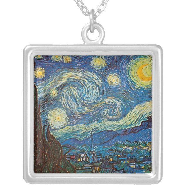 Starry Night by Vincent van Gogh Necklace (Front)