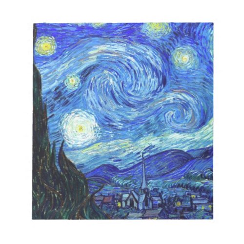 Starry Night By Vincent Van Gogh Notepad
