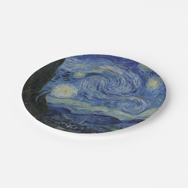 Starry Night by Vincent Van Gogh Paper Plates (Angled)