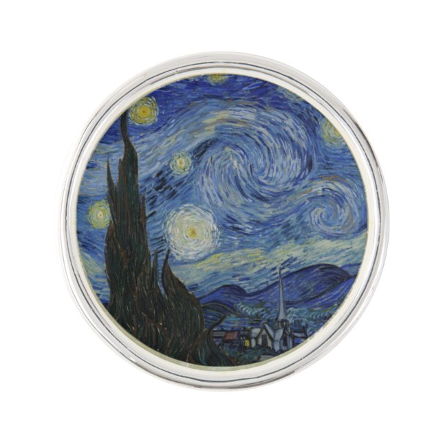 Starry Night by Vincent Van Gogh Pin (Front)