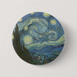 Starry Night by Vincent Van Gogh Pinback Button