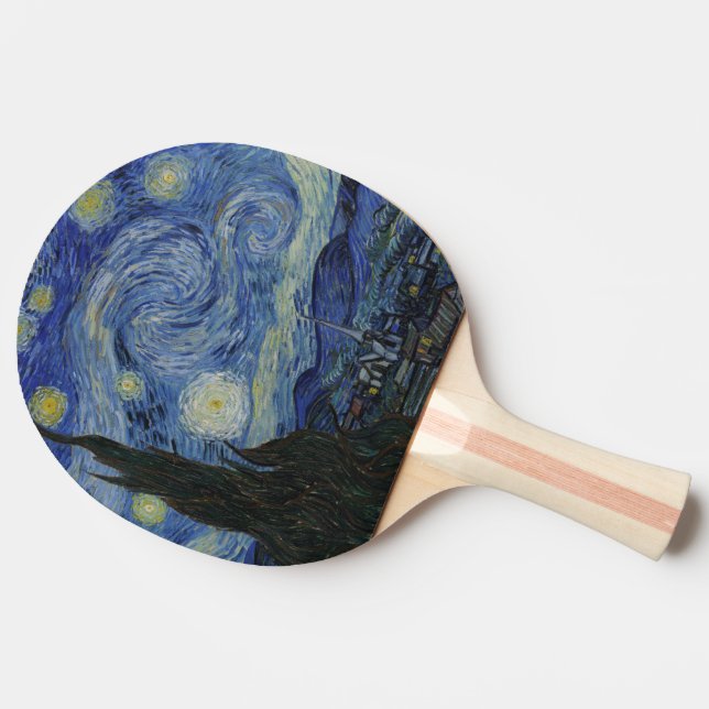 Starry Night by Vincent Van Gogh Ping Pong Paddle (Back Side)