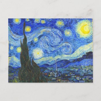 Starry Night By Vincent Van Gogh Postcard by RomanticArchive at Zazzle