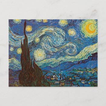 Starry Night By Vincent Van Gogh Postcard by FaerieRita at Zazzle
