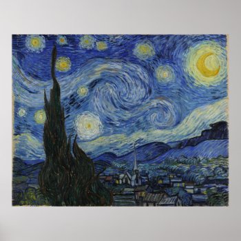 Starry Night By Vincent Van Gogh Poster by Amazing_Posters at Zazzle