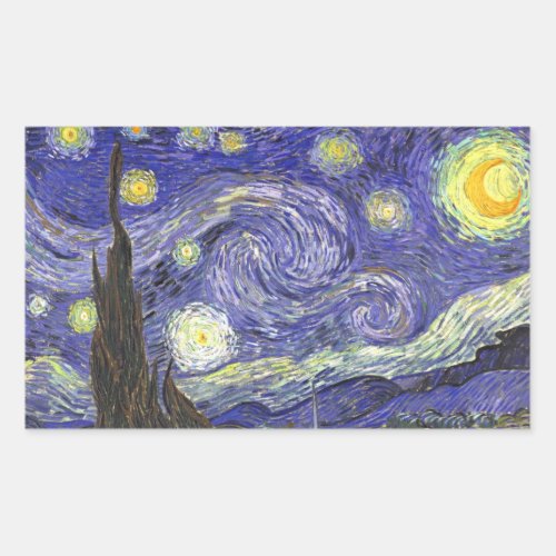 Starry Night by Vincent van Gogh Rectangular Sticker