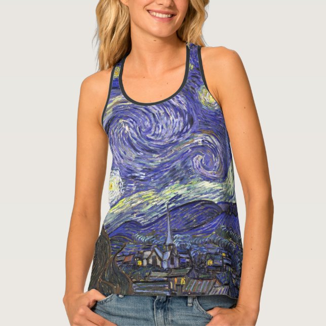 Starry Night by Vincent van Gogh Tank Top (Front)