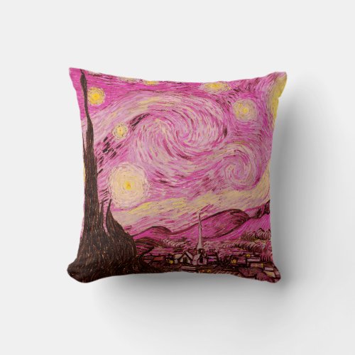 Starry Night by Vincent Van Gogh Throw Pillow