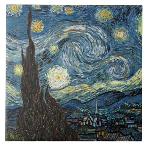 Starry Night by Vincent van Gogh Tile