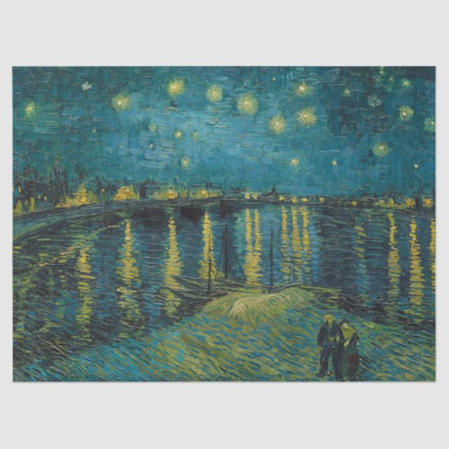 Starry Night by Vincent van Gogh Tissue Paper (Front)