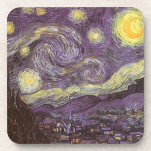 Starry Night by Vincent van Gogh, Vintage Fine Art Coaster