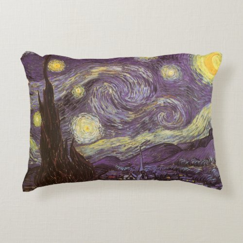 Starry Night by Vincent van Gogh Vintage Fine Art Decorative Pillow