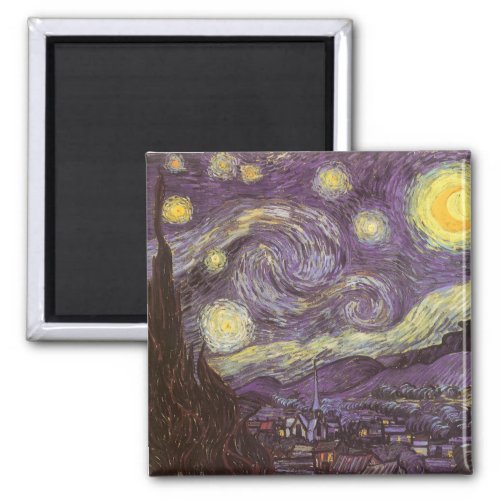 Starry Night by Vincent van Gogh Vintage Fine Art Magnet