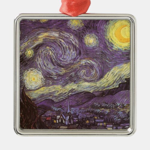 Starry Night by Vincent van Gogh Vintage Fine Art Metal Ornament