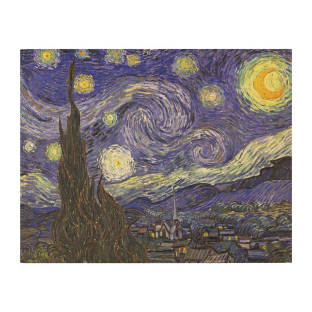 Starry Night by Vincent van Gogh Wood Wall Decor (Front)