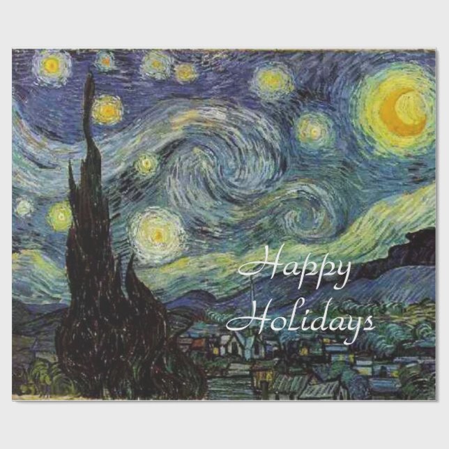 Starry Night by Vincent van Gogh. Wrapping Paper (Flat)