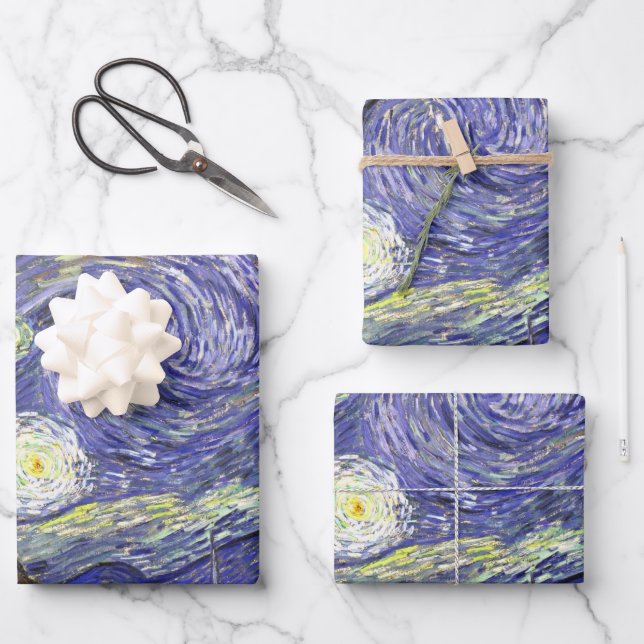 Starry Night by Vincent van Gogh Wrapping Paper Sheets (Front)