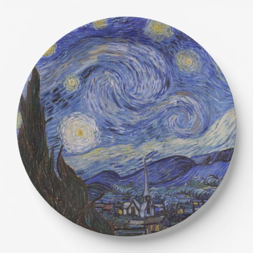 Starry night by Vincent Willem van Gogh painting Paper Plates