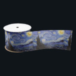 Starry night by Vincent Willem van Gogh painting Satin Ribbon<br><div class="desc">Vincent Willem van Gogh (Dutch: 30 March 1853 – 29 July 1890) was a Post-Impressionist painter. He was a Dutch artist whose work had a far-reaching influence on 20th-century art. His output includes portraits, self portraits, landscapes and still lifes of cypresses, wheat fields and sunflowers. He drew as a child...</div>