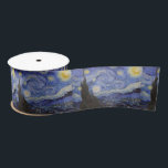 Starry night by Vincent Willem van Gogh painting Satin Ribbon<br><div class="desc">Vincent Willem van Gogh (Dutch: 30 March 1853 – 29 July 1890) was a Post-Impressionist painter. He was a Dutch artist whose work had a far-reaching influence on 20th-century art. His output includes portraits, self portraits, landscapes and still lifes of cypresses, wheat fields and sunflowers. He drew as a child...</div>