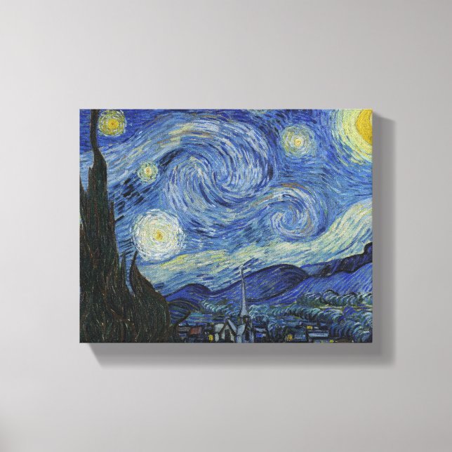 Starry Night Canvas Painting by Vincent Van Gogh Print (Front)